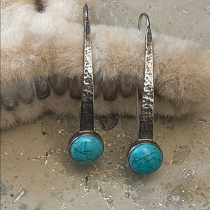 Turquoise Silver Drop Earrings